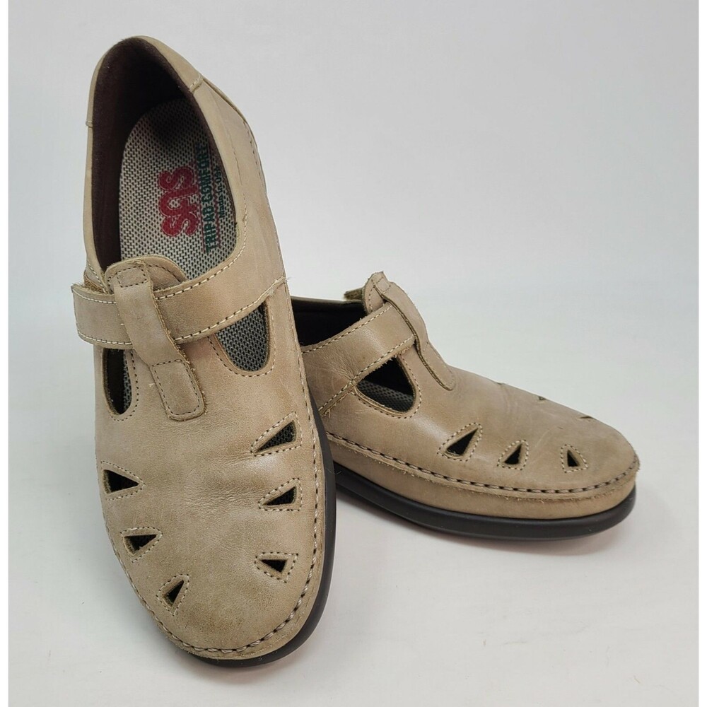 SAS Tripad Comfort Roamer Size 7 M Mary Jane L1141716 Strap Close Tan Leather